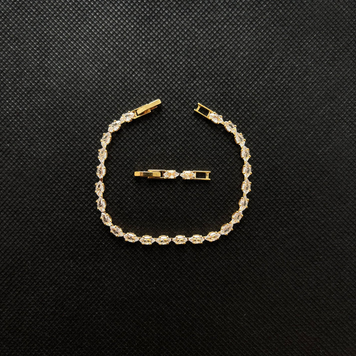 Pulsera de circonia cúbica corte marquise