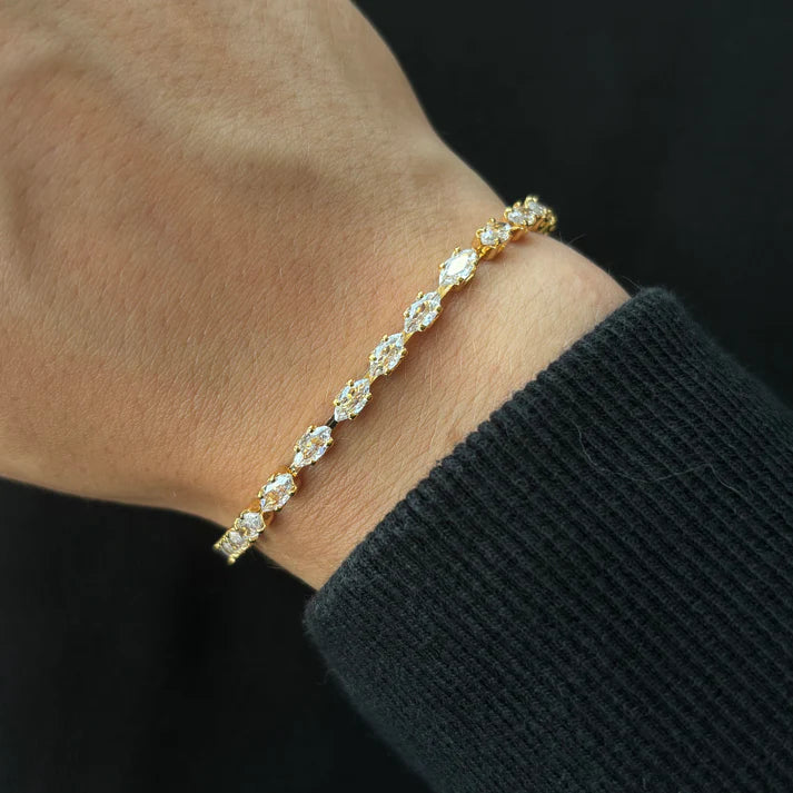 Pulsera de circonia cúbica corte marquise