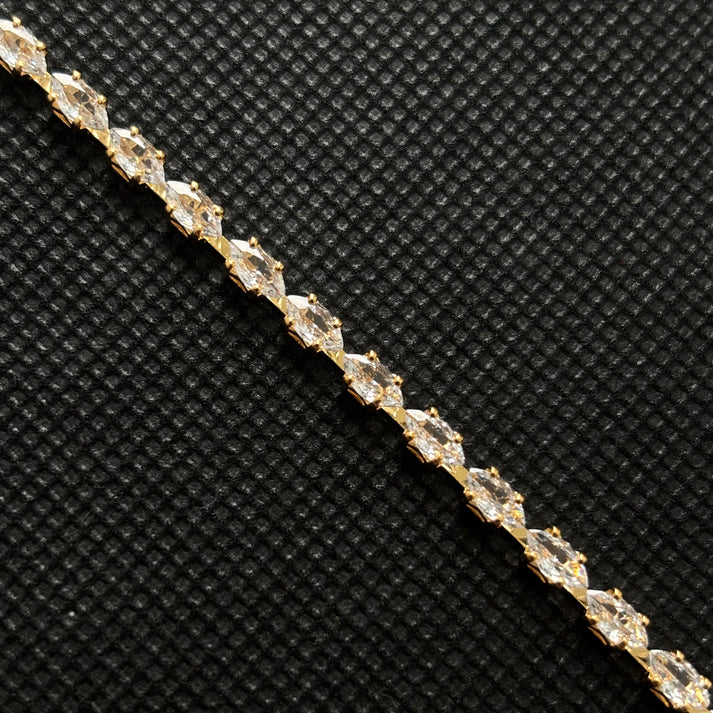 Pulsera de circonia cúbica corte marquise