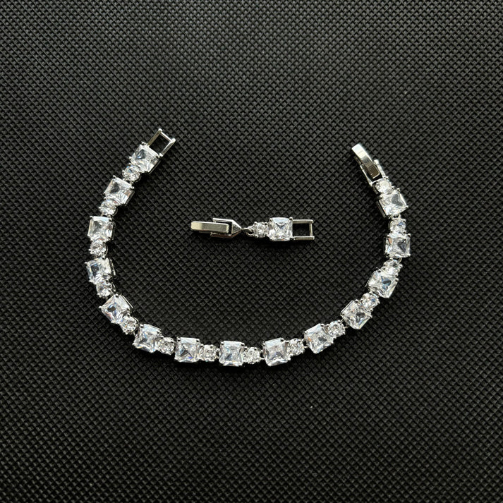 Pulsera de tenis evora | Plata con circonitas