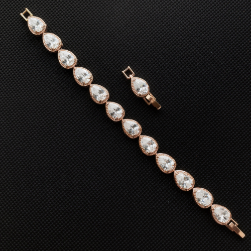 Pulsera de plata con circonias lágrima