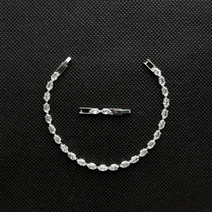 Pulsera de circonia cúbica corte marquise