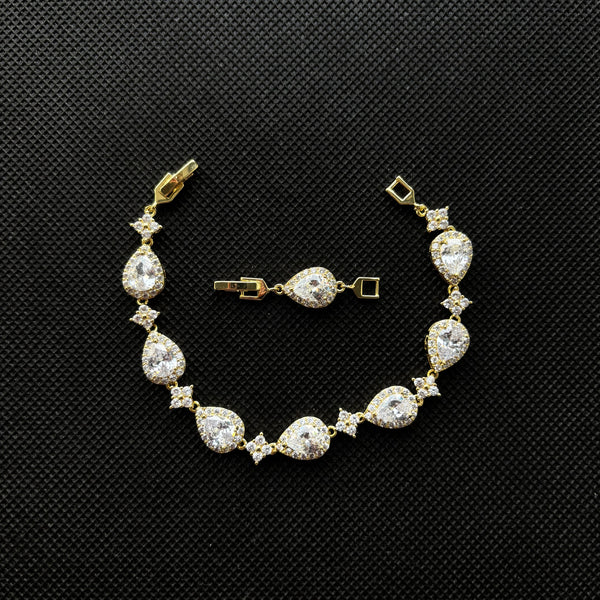 Pulsera circonia cúbica en forma de lágrima