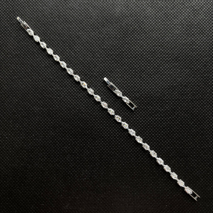 Pulsera de circonia cúbica corte marquise