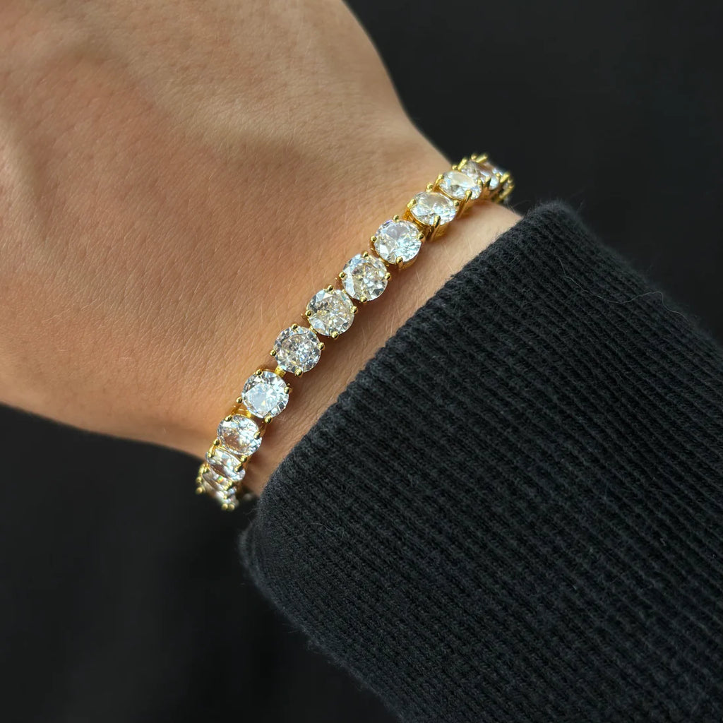 Pulsera tennis dorada con circonia cúbica brillante | Estilo clásico y elegante