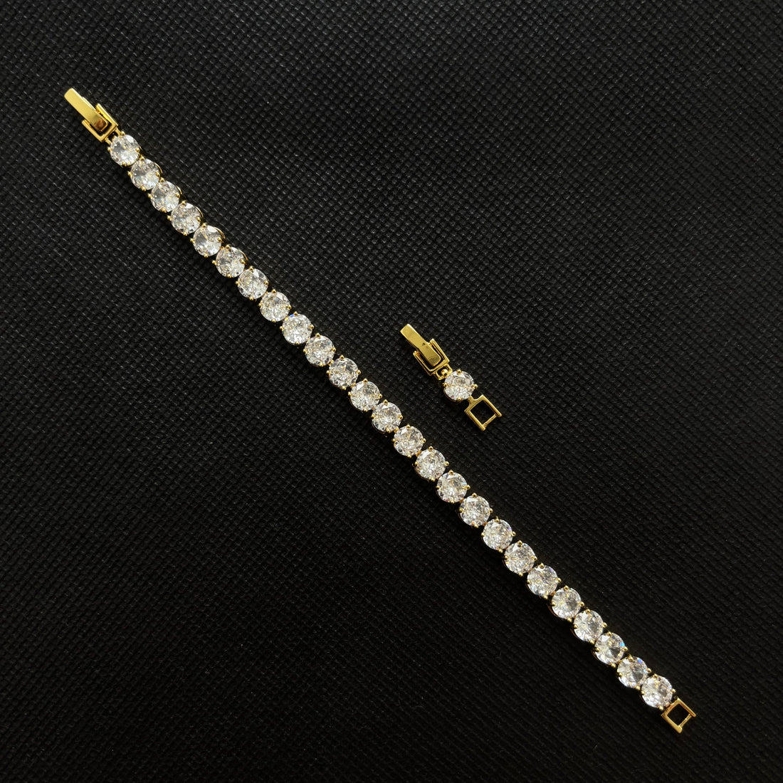 Pulsera tennis dorada con circonia cúbica brillante | Estilo clásico y elegante