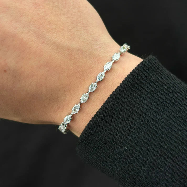 Pulsera de circonia cúbica corte marquise